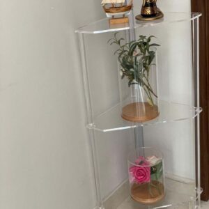 Acrylic Corner Shelf – 2-Tier Storage Unit