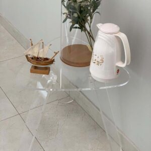 Modern Clear Acrylic Triangle Table – Stylish & Durable Accent