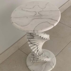 Luxury White Melamine Round Table – Modern & Stylish Accent