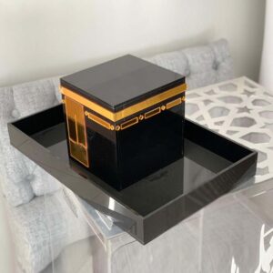Luxury Black & Gold Acrylic Tray – Elegant Serving & Display