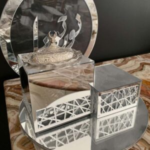 Luxury Silver Acrylic Stand – Elegant Islamic Décor & Organizer