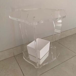 Modern Clear Acrylic Side Table – Minimalist & Durable with Storage