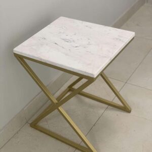Modern Iron & Marble Side Table – Elegant & Customizable Design
