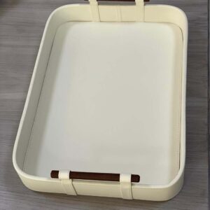 Luxury Beige Leather Tray – Elegant Serving & Organizer