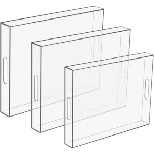 Clear Acrylic Tray Set – 3-Piece Multipurpose Organizer