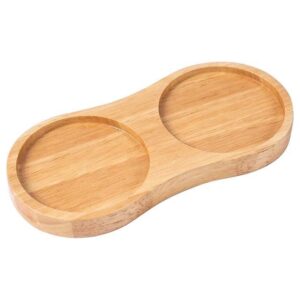Natural Wooden Tray – Double Round Serving & Organizer