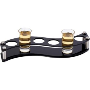 Black Acrylic Shot Glass Tray – Stylish Drink Organizer