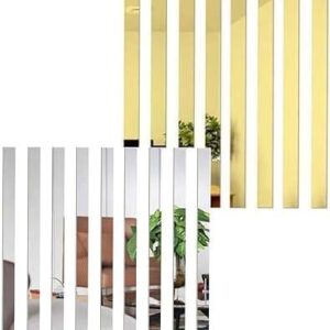 Silver & Gold Mirror Stickers – Modern Wall Decor