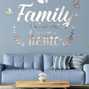 Silver Acrylic Mirror Sticker – Modern Wall Décor
