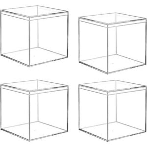 Clear Acrylic Gift & Display Boxes (4-Pack)