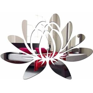 Silver Lotus Acrylic Wall Mirror Décor