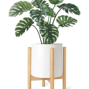 Modern Wooden Plant Stand, 25x25x25 cm, Natural Finish
