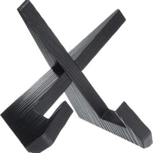 Elegant Black Wooden Plate Stand, Decorative Display Holder
