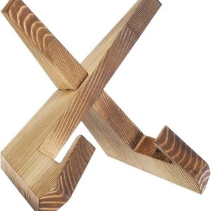 Elegant Light Brown Wooden Plate Stand, Decorative Holder