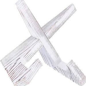 Elegant White Wooden Plate Stand, Decorative Display Holder
