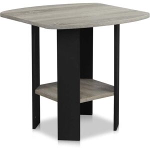 Rustic Wooden End Table with Shelf