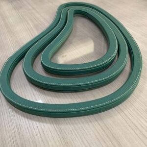 Green Leather Nesting Trays, Set of 3