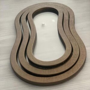 Beige Leather Nesting Trays, Set of 3