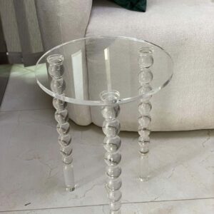 Clear Acrylic Side Table, Modern Design