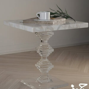 Luxury Marble Side Table, Crystal Base