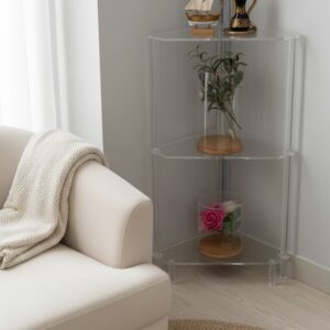 Acrylic Corner Shelf – 2-Tier Storage Unit