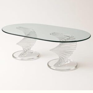 Glass Table with Spiral Acrylic Base