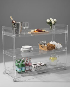 Luxury Acrylic Serving Cart, Extra Large TR002