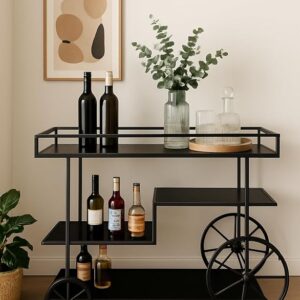Heavy-Duty Buffet Trolley, 3-Tier, Adjustable Finish