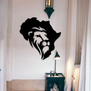 Black Acrylic Lion & Africa Wall Art