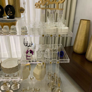 Clear Acrylic Side Table with Shelves – 40×80×60 cm