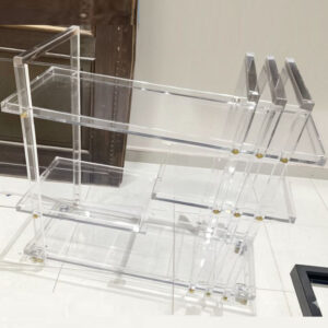 Modern Clear Acrylic Side Table – Multi-Level Organizer, 40×90×50 cm