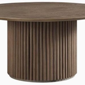 Modern Round Wooden Dining Table – 110 cm Ash Wood Top with Sturdy Base, Seats 4–6