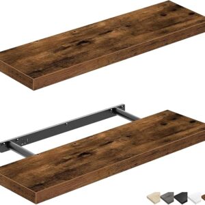 Rustic Wooden Floating Bathroom Shelves – Set of 2, 60 cm