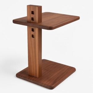Compact Wooden Side Table – 30x30x65 cm Brown Accent Table
