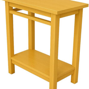 Gold Wooden Side Table with Lower Shelf – 60x32.5x63.7 cm .