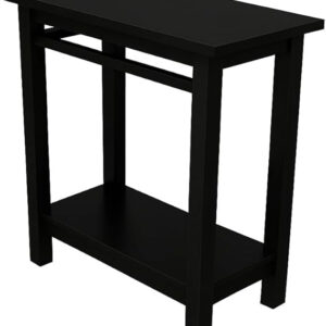 Black Wooden Side Table with Lower Shelf – Compact & Stylish (60x32.5x63.7 cm) .