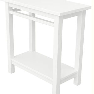 White Wooden End Table with Lower Shelf – 60x32.5x63.7 cm .
