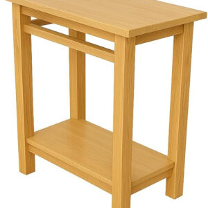 Natural Wood End Table with Storage Shelf – 60x32.5x63.7 cm .