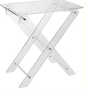 Clear Acrylic Folding Table – X-Shaped Portable Desk .