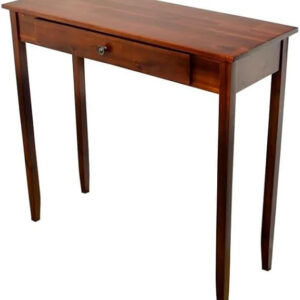 Slim Brown Wood Console Table with Drawer – 81x30x76 cm .