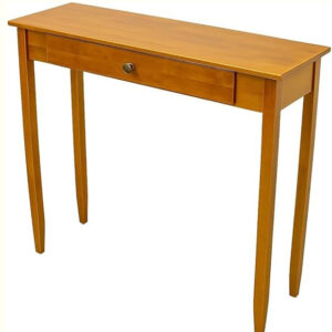 Slim Gold Wooden Console Table with Drawer – 81x30x76 cm .