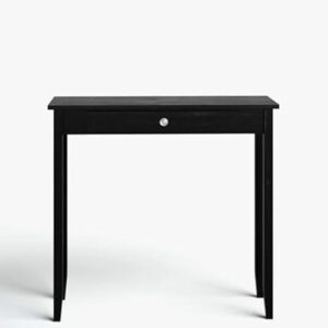Slim Black Wood Console Table with Drawer – 81x30x76 cm .