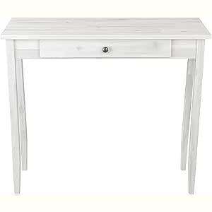 Slim White Wooden Console Table with Drawer – 81x30x76 cm .
