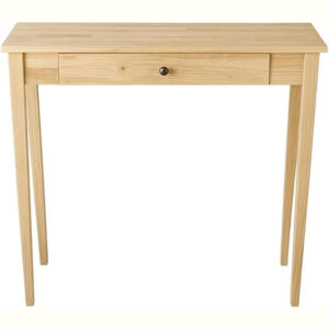 Slim Neutral Wood Console Table with Drawer – 81x30x76 cm .