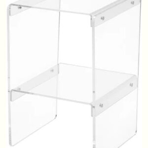 Clear Acrylic Side Table with Shelf .