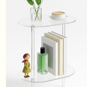 Clear Acrylic 2-Tier Side Table .