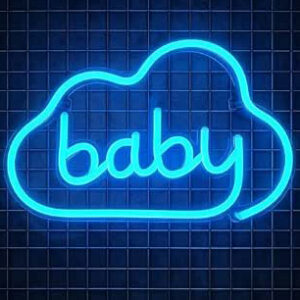 Horoof Home Blue Baby Neon ? Cloud LED Wall Light for Nursery Decor, Acrylic Light-Up Sign for Baby Shower, Bedroom, or Kids Room ? 32.5 x 22.5 cm.